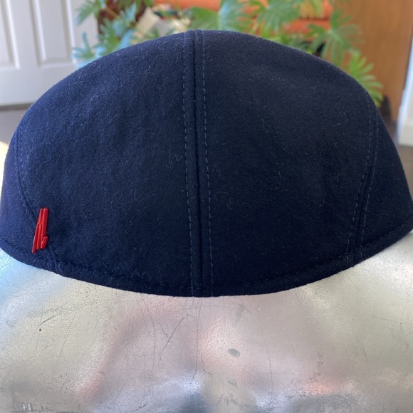 Marone Luxury 100% Cashmere Cap - Handmade in Italy Navy Blue - Size Large - Picture 6 of 12